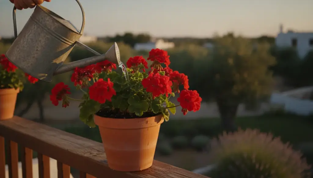Watering Geraniums in Summer: A 1-Minute Guide for Hot Days