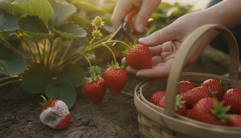 Harvesting strawberries: Pick with care, or mold threatens