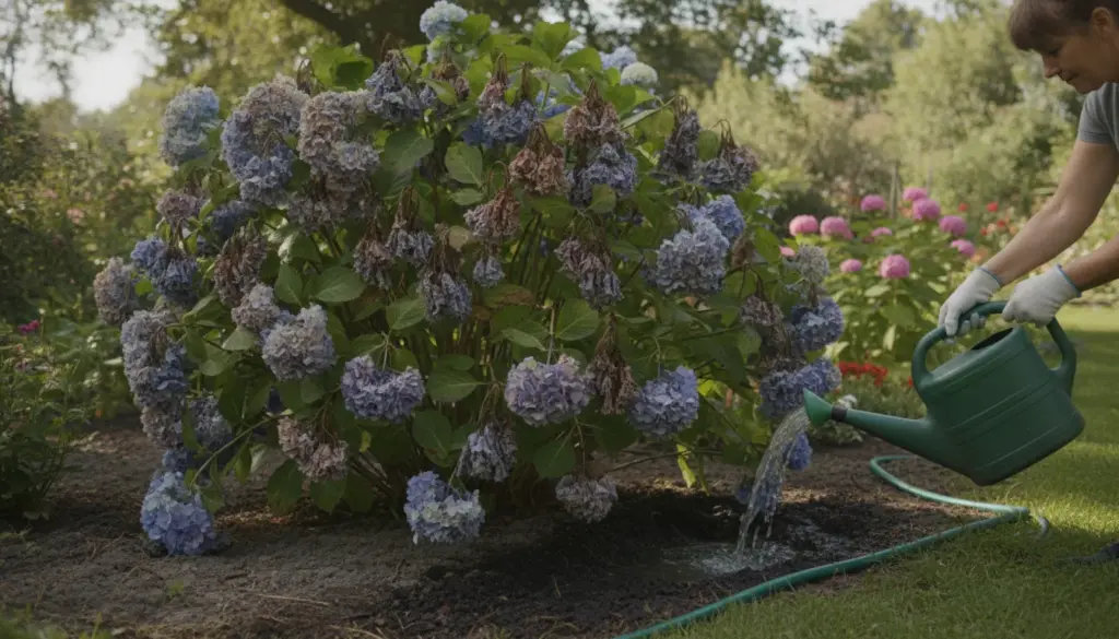First aid for a wilted hydrangea – usually it is just one reason