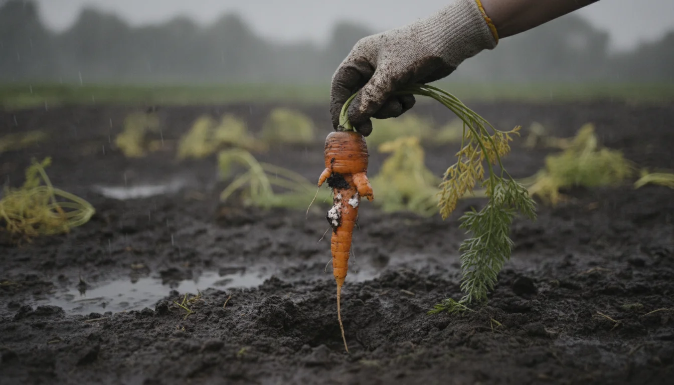 How prolonged periods of rain affect carrots