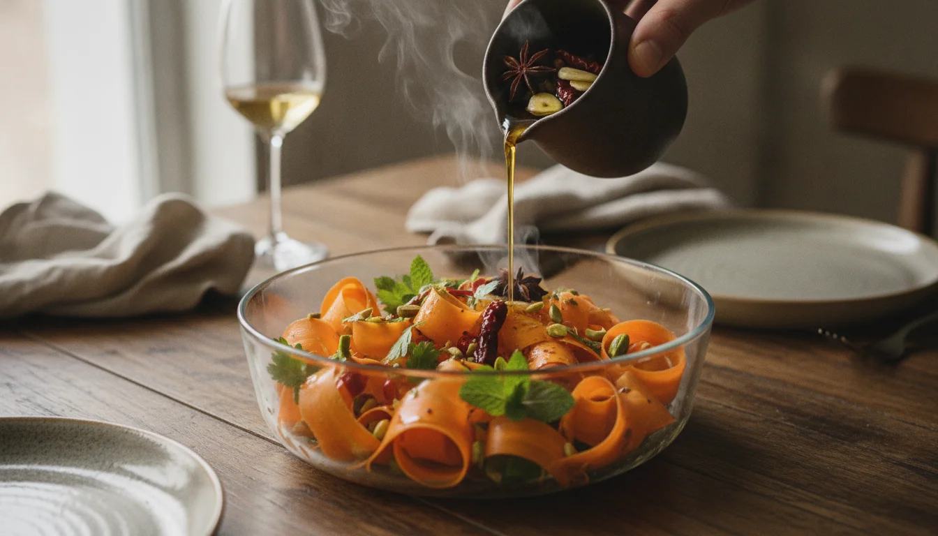Hot oil trick turns a simple carrot salad into a flavor bomb
