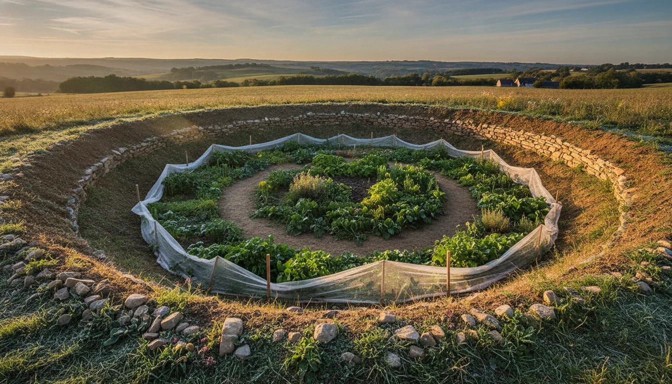 Building A Crater Bed: How A Basic Earth Wall Shields Your Plants From Heat And Frost