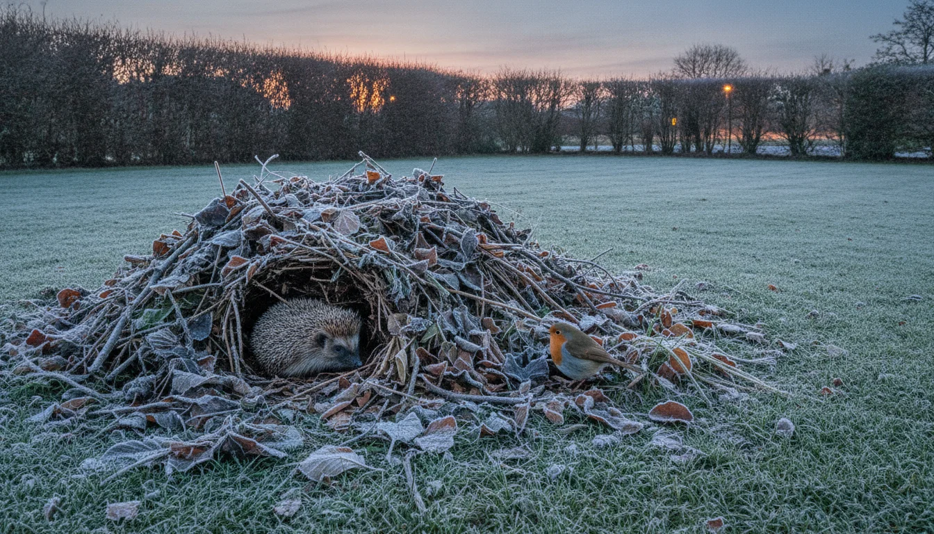 This one simple thing in your yard helps birds and hedgehogs survive winter without building a feeding station