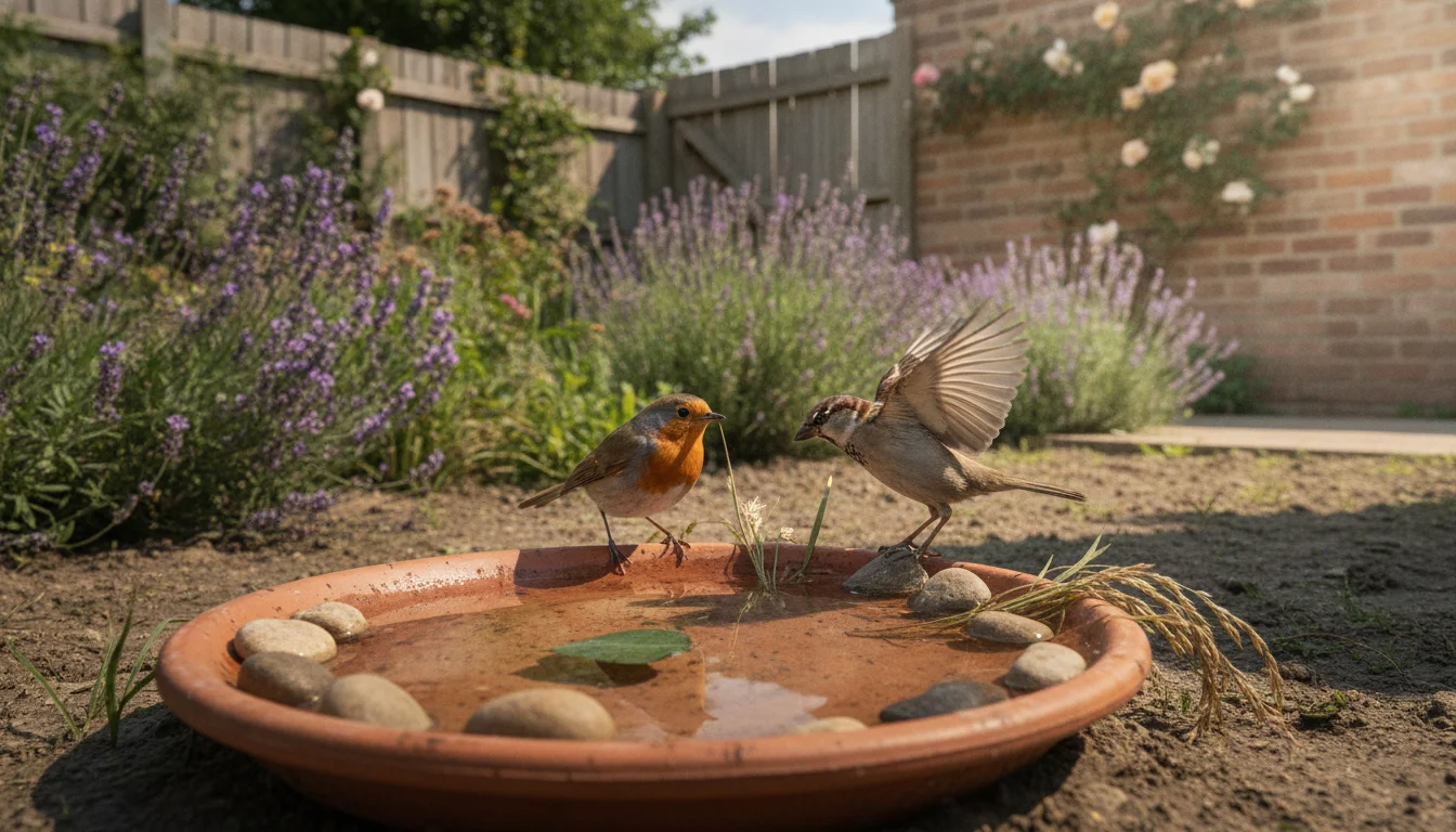 Helping thirsty birds in summer: Making your birdbath a secure haven