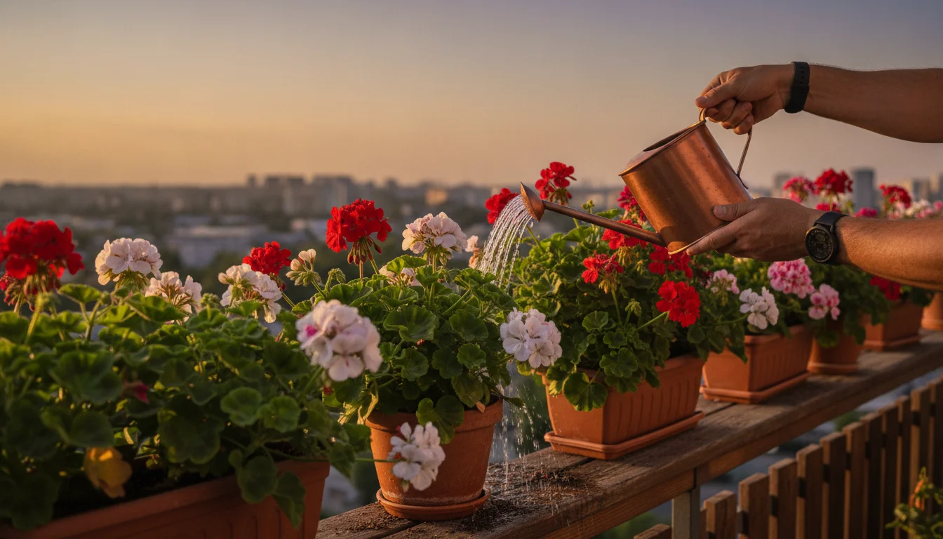 Watering geraniums in a heatwave: A 1-minute routine for hot days