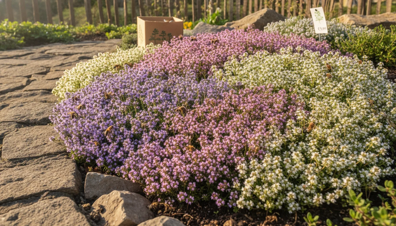A floral sea on a tight budget: This thyme plant set costs under 10 €