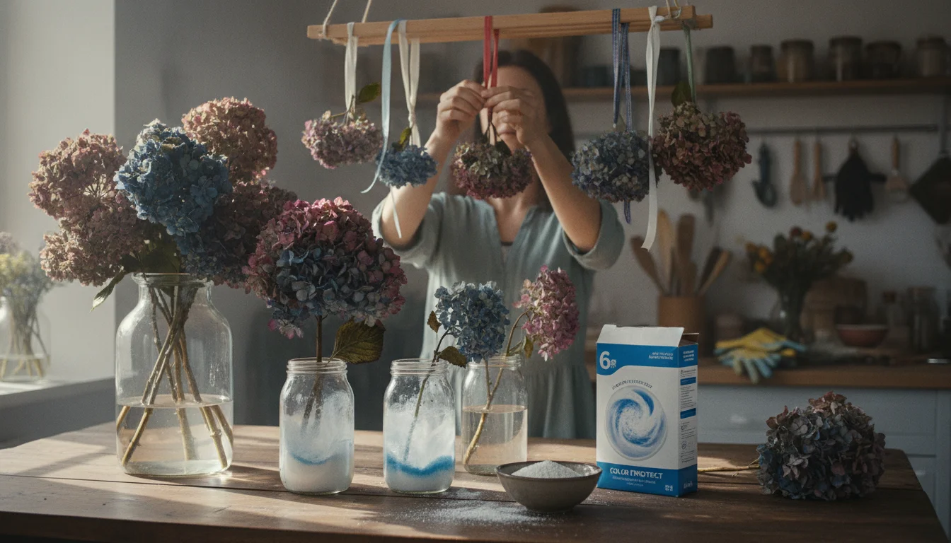 The laundry powder trick: How to dry hydrangeas with vibrant colors
